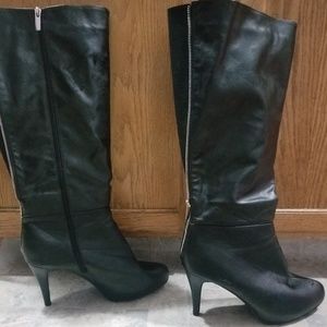 Lane Bryant Black Heeled Boots (size 12 wide)